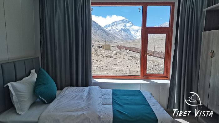 View of Mount Everest from Rongbuk Hotel