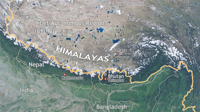 himalayas on a map Top 8 Himalayan Mountain Range Himalayas Tibetan Plateau Tibet