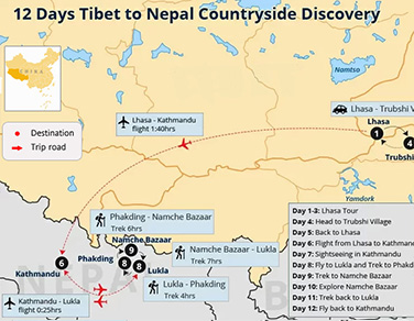 12 Days Tibet to Nepal Countryside Discovery