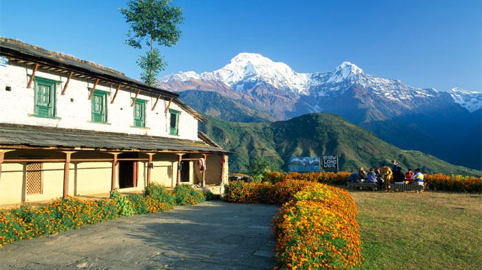 Teahouses set in Annapurna Range 