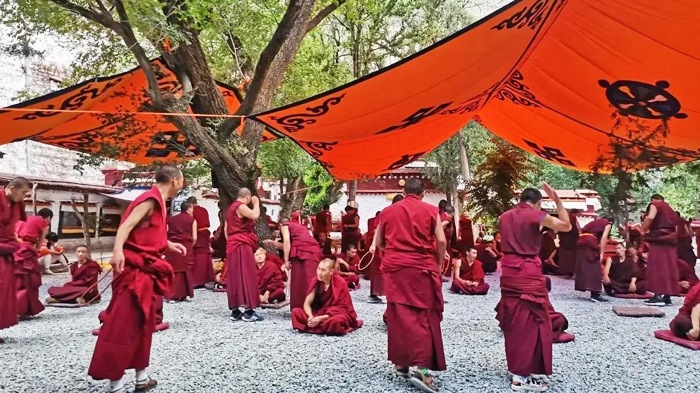 Monks debate at Sera Monastery