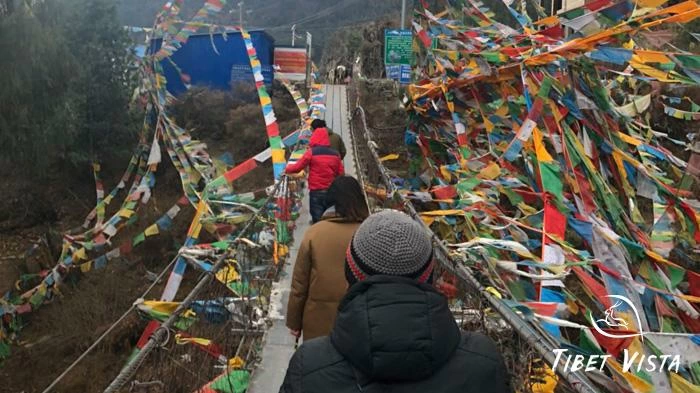 suspension bridge in Kyipu Canyon