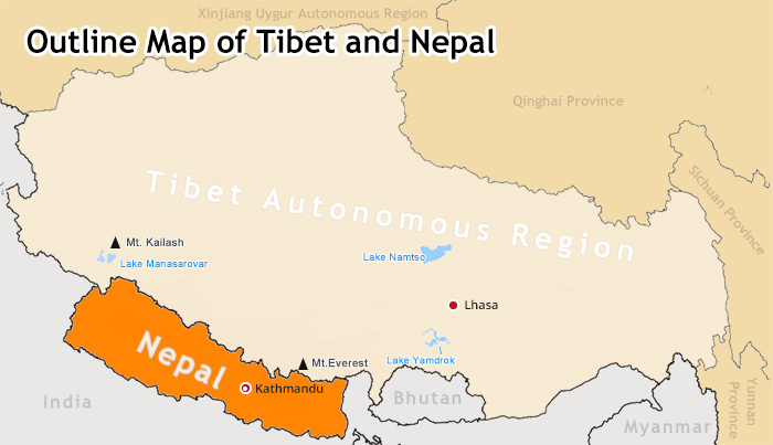 Map Of Nepal And Tibet Basic Facts about Tibet and Nepal Tour