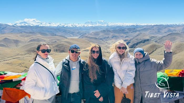 Our guests admire the stunning Himalayan range at Gawu La Pass in Tibet in October