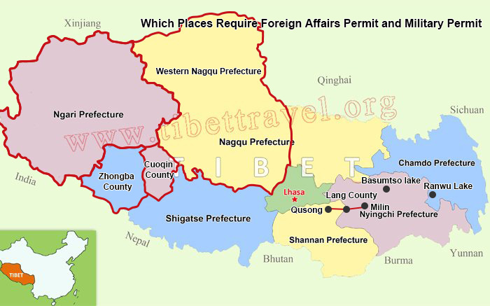 Foreign Affairs Permit and Military Permit Required Map