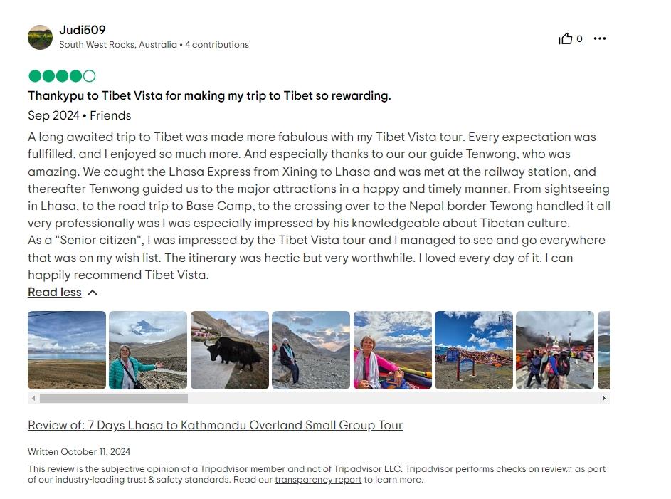 Tripadvisor review about Tenwang'guide service