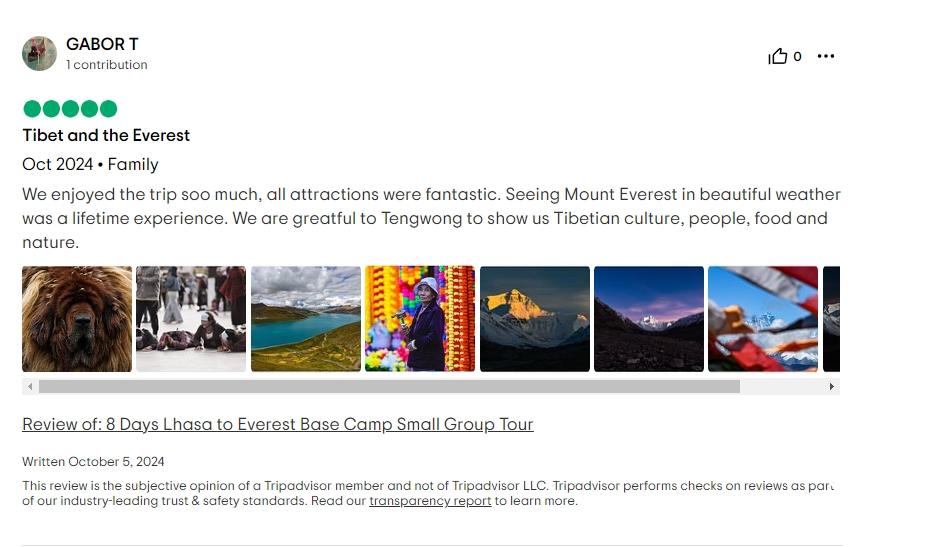 Tripadvisor review about Tenwang'guide service