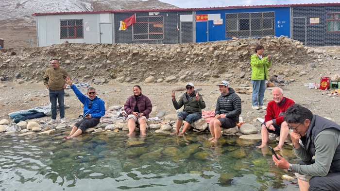 hot springs foot bath after Kailash Kora