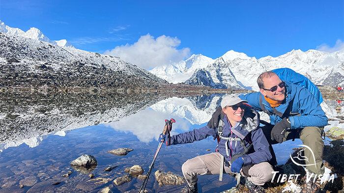 Trekking poles and sturdy trekking boots are needed for an Everest base camp trekking tour