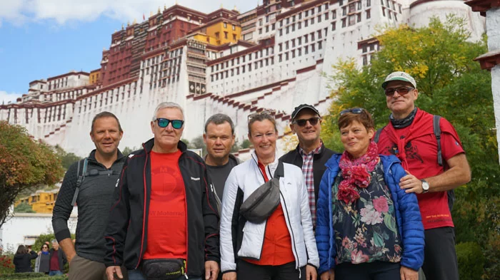 Elderly Tibet gourp tour visit Potala Palace