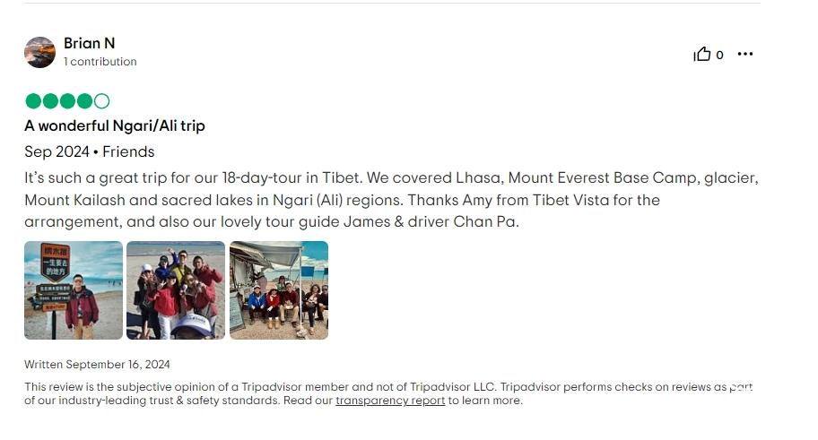 Tripadvisor review about James guide service