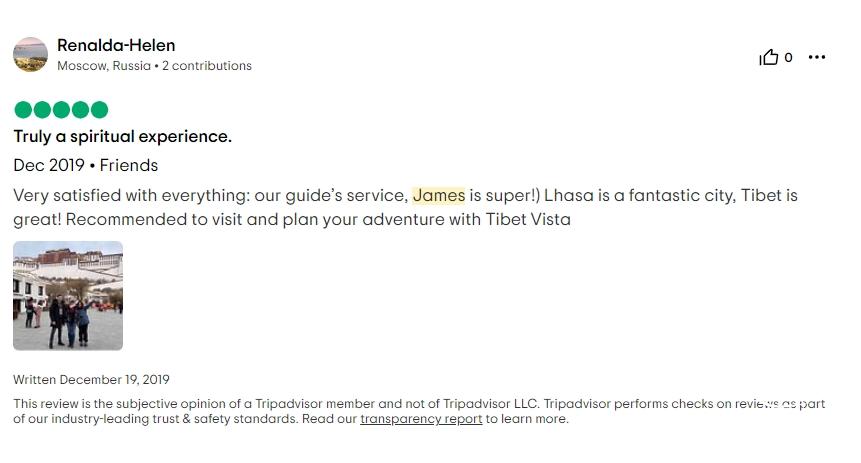 Tripadvisor review about James guide service