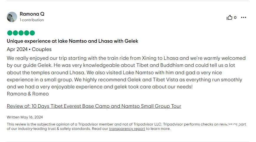 Tripadvisor review about Gelek'guide service