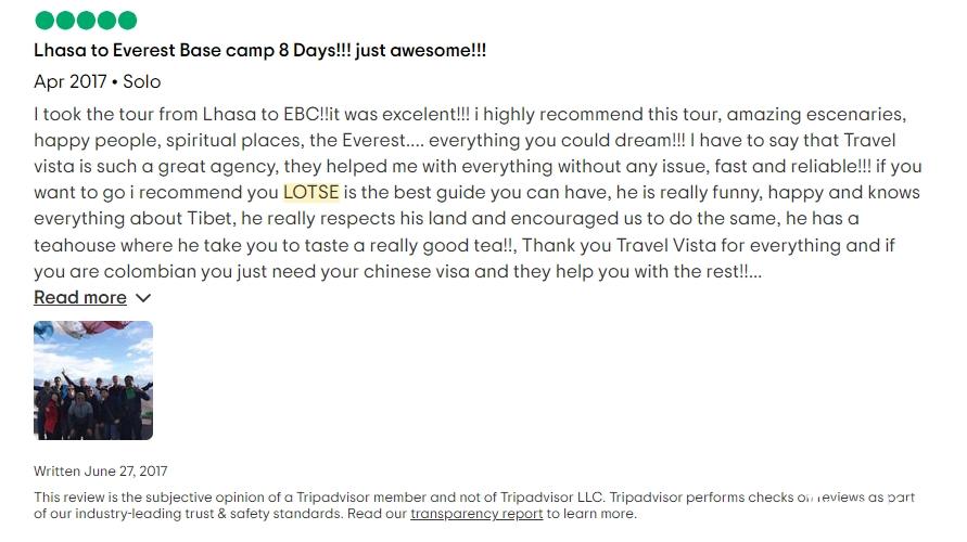 Tripadvisor review about Lotse guide service