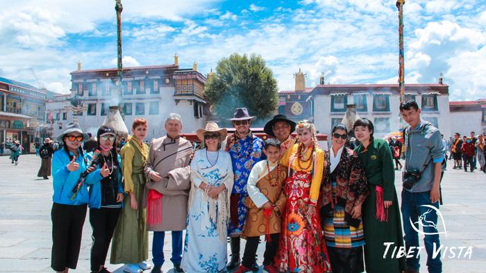 Our VIP guests dressed in traditional Tibetan clothes
