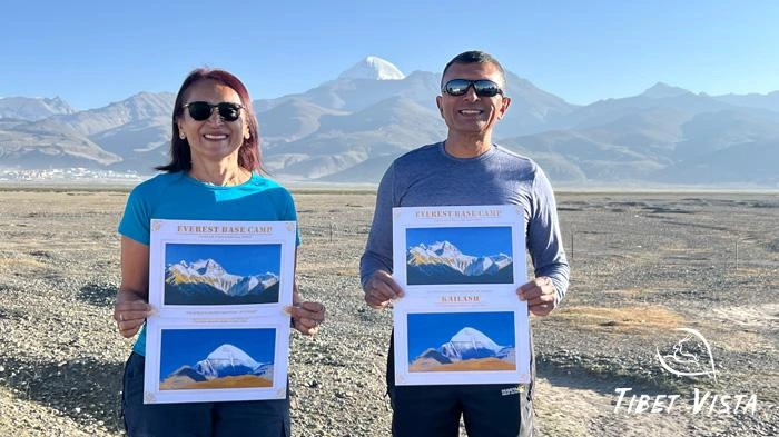 Our guests are proudly holding certificates showing they successfully reached both Tibet EBC and Mt. Kailash