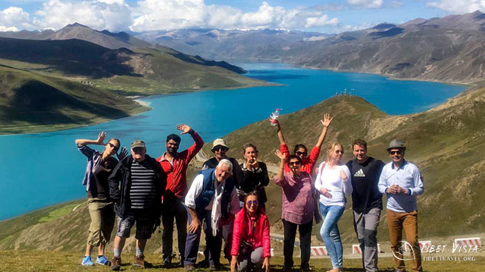 group tour to yamdrok lake