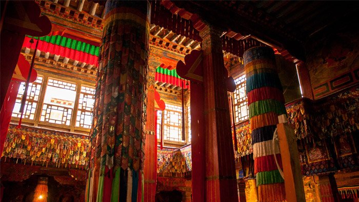 Inside of Tibetan monastery 