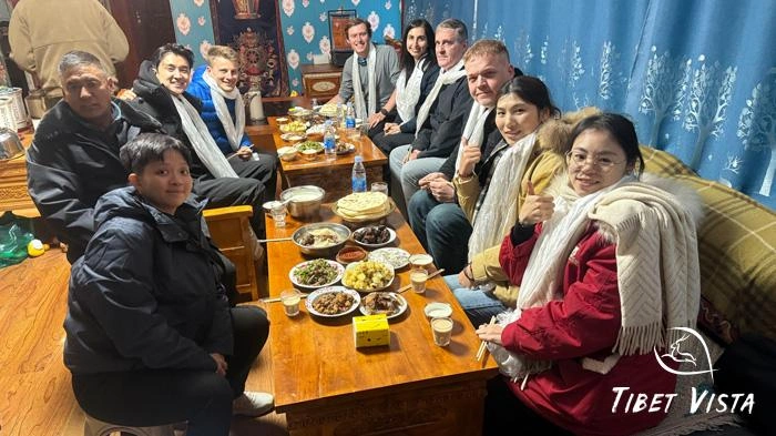 The Tibetan people will greet you with a white Khata