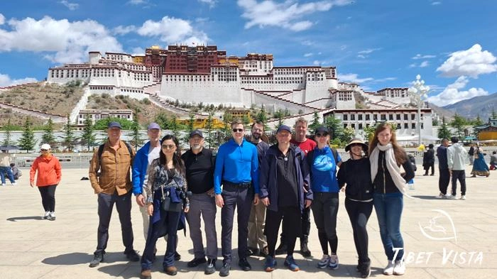 Our travelers take photos of the majestic Potala Palace in Lhasa