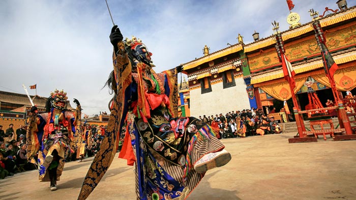 Traditional Cham Dance in Tibet