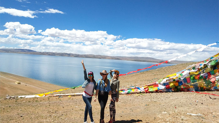 Namtso Lake, one of the three holy lakes in Tibet 
