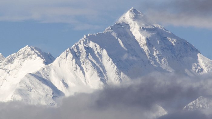 Snow-capped Mount Everest in January