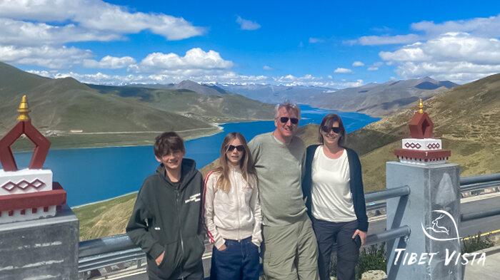 took photos of turquoise Yamdrok Lake