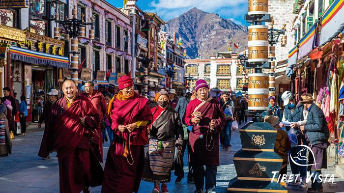 bustling Barkhor Street