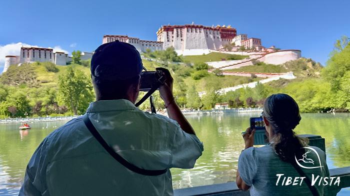 Capture the Potala Palace from its serene back garden