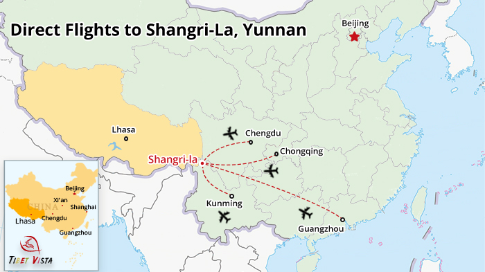 Fly to Diqing Shangri-La Airport Map