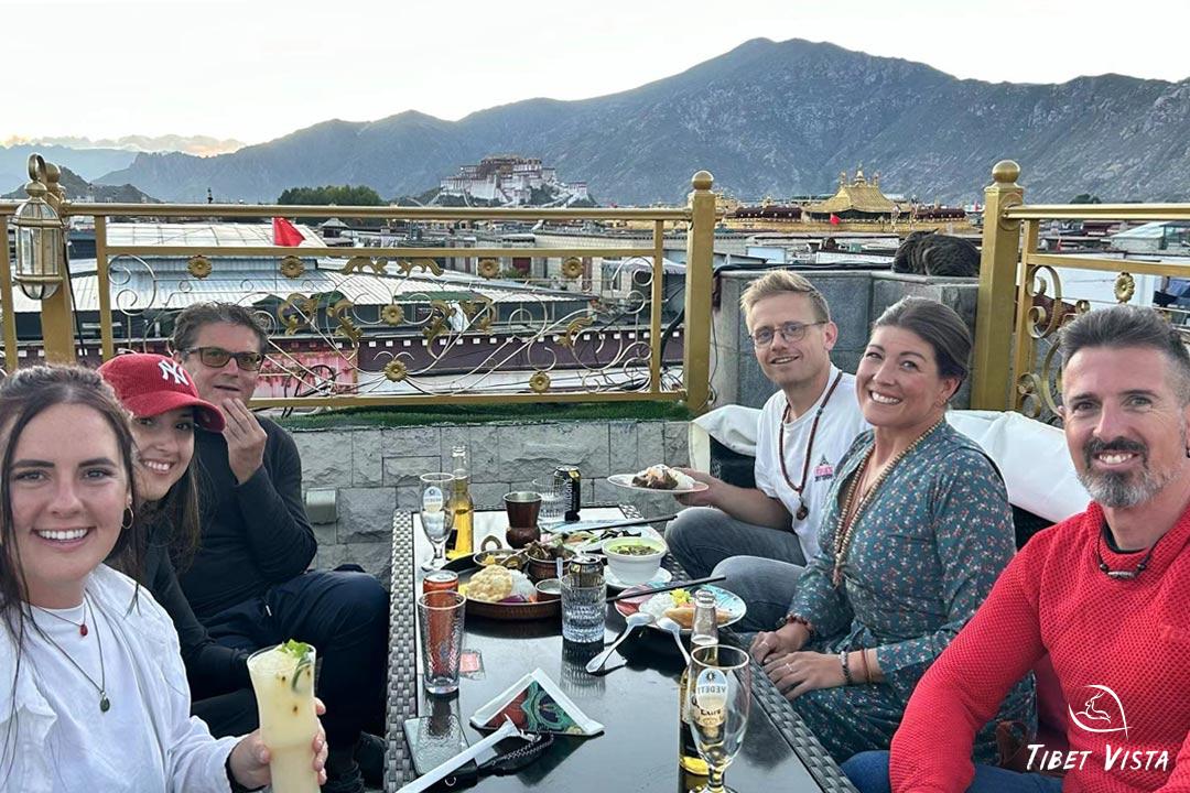 Enjoy dinner while viewing Potala Palace afar