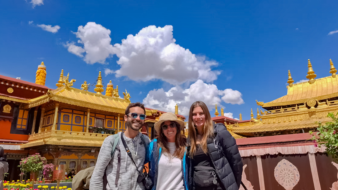 explore golden rooftop of jokhang temple in early autumn