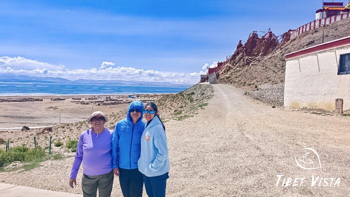 Tourists explored Chiu Monastery around Lake Manasarovar