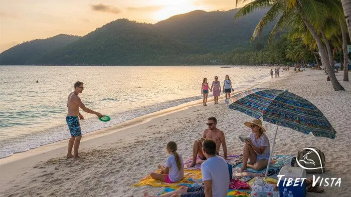 enjoy the sandy beach in Hainan Province of China