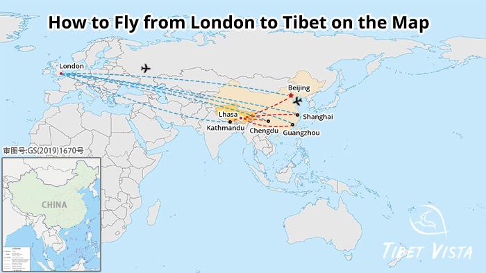 london to tibet flight routes