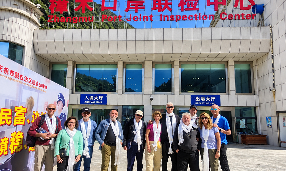Seeing off our travelers to Nepal at Zhangmu Border