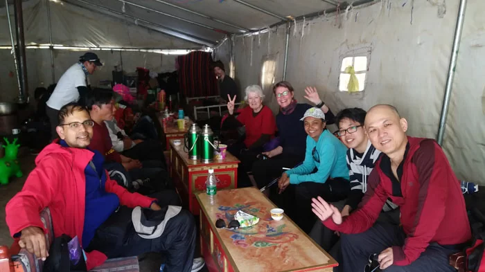 Dining in Mount Kailash tent restaurants