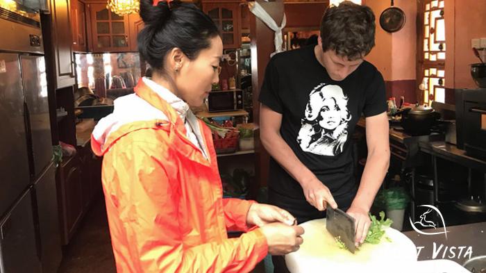 Our guests learned to cook authentic Tibetan food with our local experts