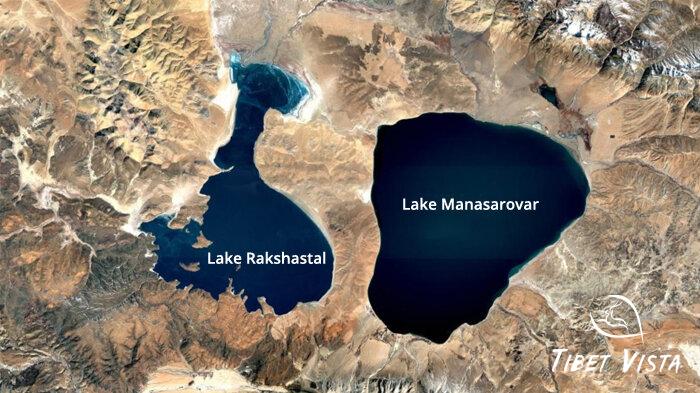 Map of Lake Manasarovar and Rakshastal