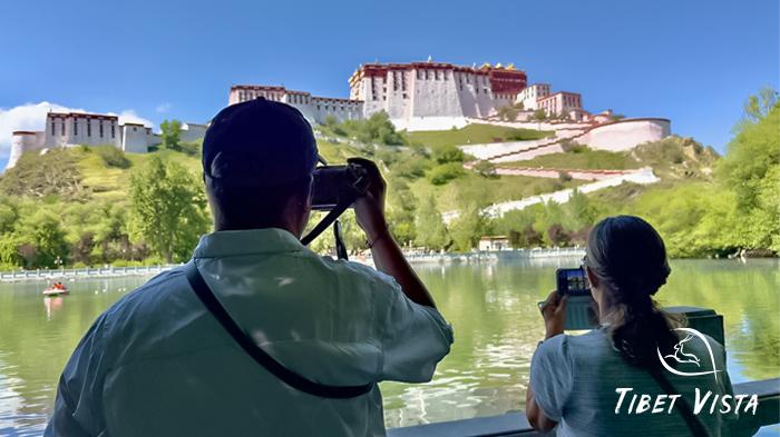 Our guests capture the backside of Potala Palace in the Zongjiao Lukang Park