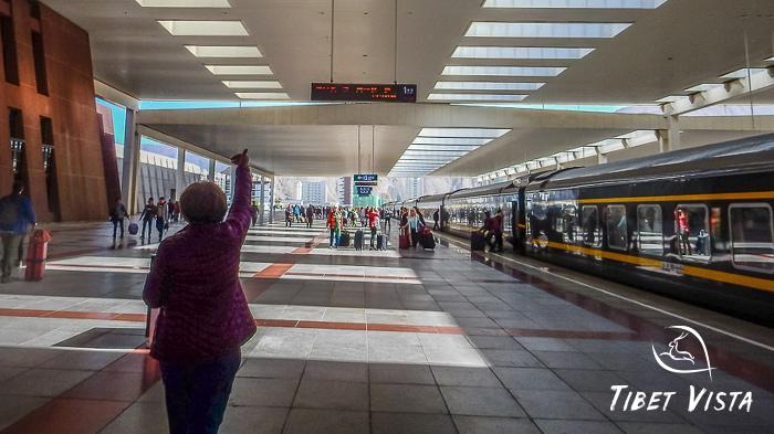 board the Tibet train to leave Lhasa for the final epic ride