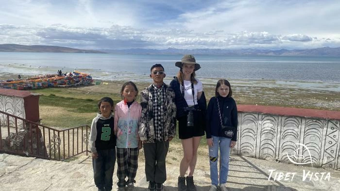 Visit Lake Manasarovar with local Tibetan kids