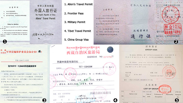 Some of travel documents needed for Tibet tour