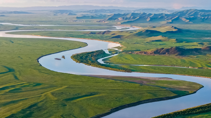 watch sunset of the first bend of the yellow river