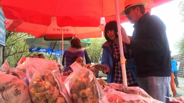 Shopping fruit in Tibet market