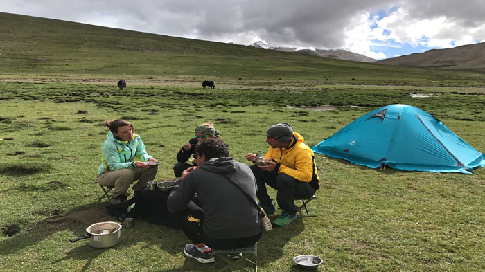 Food during trek in Tibet
