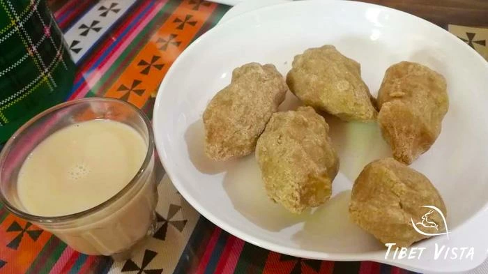 Tibetan butter tea and Tsampa