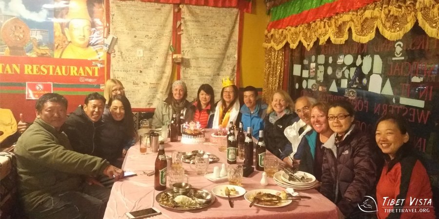 Got back to Lhasa and celebrated one of group members’ birthday