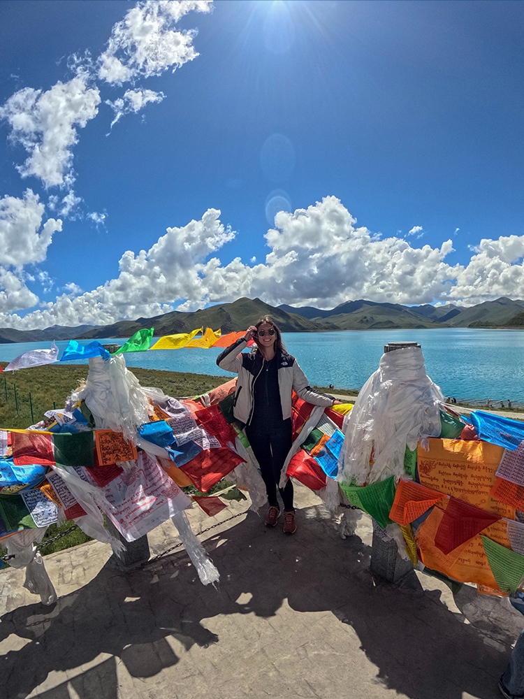 Yamdrok Lake scenic view on the way to Shigatse Tibet